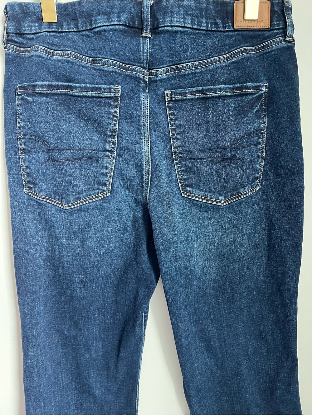 American Eagle | Next Level Stretch Curvy Super High-Rise Flare Dark Wash Sz 14 - Picture 6 of 13